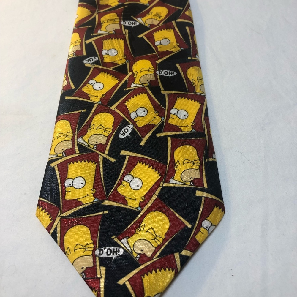 Bart & Homer SIMPSON the SIMPSONS D'oh & Yo Tie by Marks & Spencer Rare UK 1990